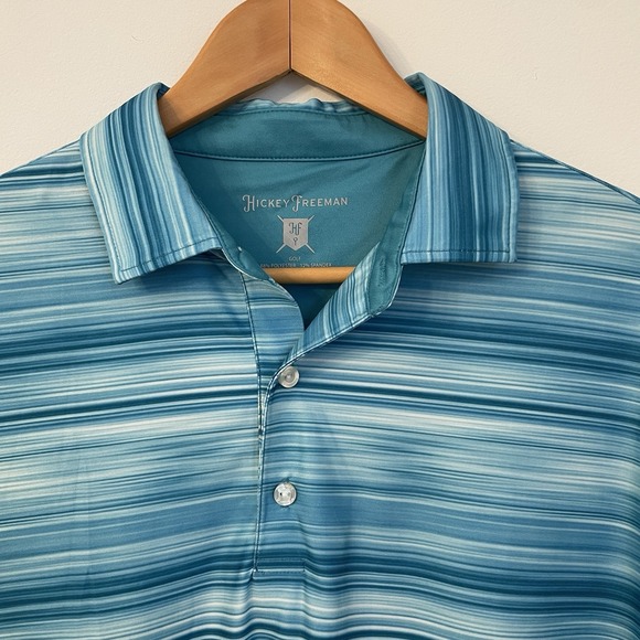 Hickey Freeman Other - Hickey Freeman Performance Fabric Aqua Polo Golf Shirt Men's‎ Medium Stretch